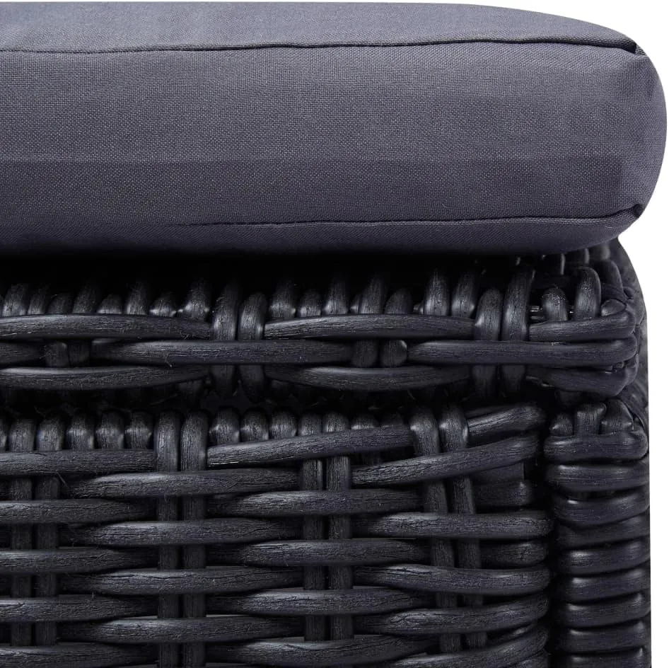 Sunlounger Poly Rattan Black and Dark Graypatio Camping Chairs Recliner Tanning chairSuitable for Garden Courtyard