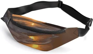 Sunrise Beach Belt Bag with Adjustable Strap, Lightweight Travel Crossbody Bags, Hands-Free Mini Fanny Packs in Running Gym