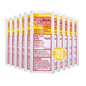 Sunscreen Lotion, SPF30 Protection and PABA Free, Individual Packets of Sunscreens (Pack of 100) – Travel Size Sun Screen for Outdoors, Bundled with reclosable Homesphere bag (100)