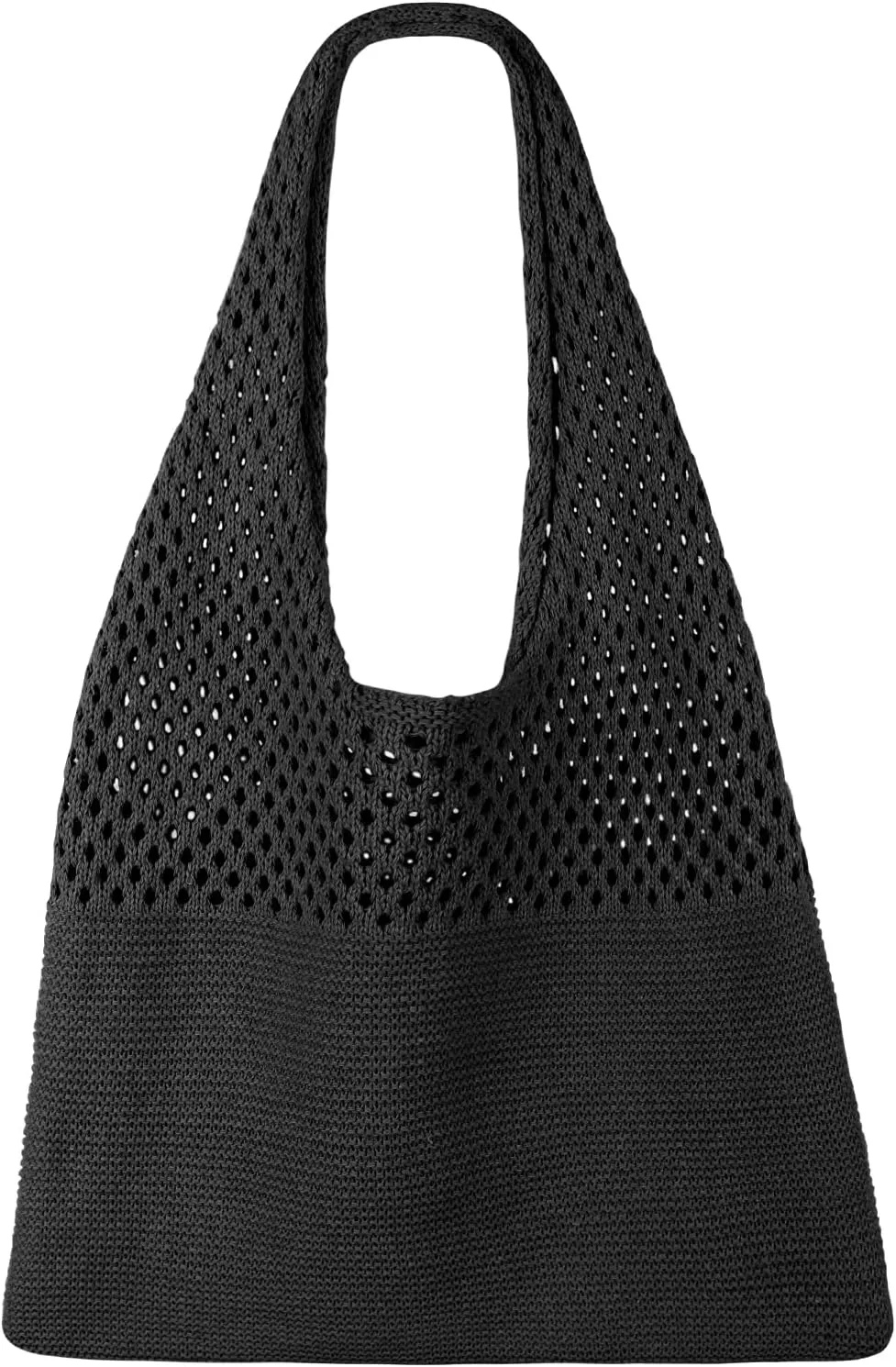 SUOSDEY Crochet Mesh Beach Tote Bag, Knit Summer Vacation Aesthetic Boho Tote Bag for Women