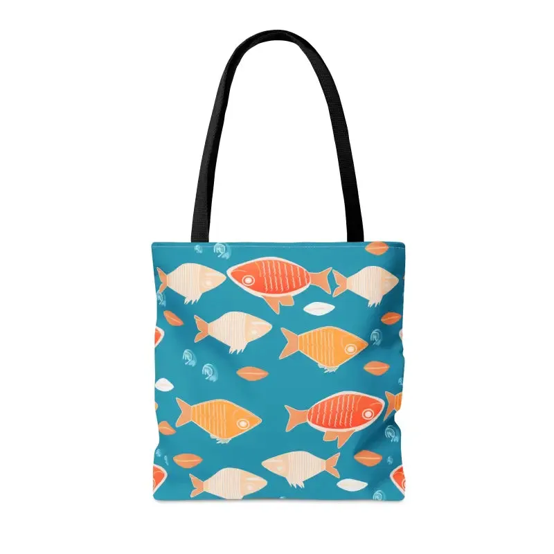 Swim in Style with Colorful Fishes Print Tote Bag
