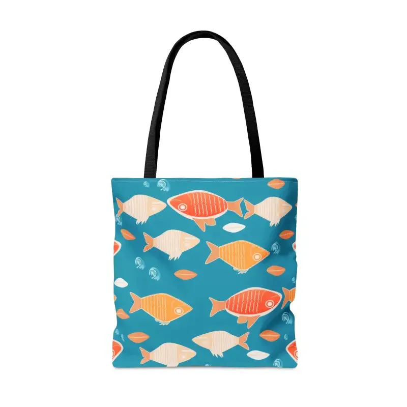 Swim in Style with Colorful Fishes Print Tote Bag