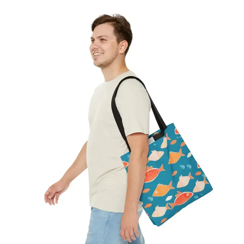 Swim in Style with Colorful Fishes Print Tote Bag