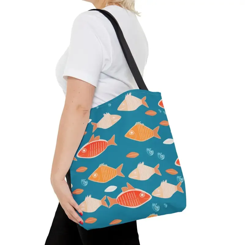 Swim in Style with Colorful Fishes Print Tote Bag