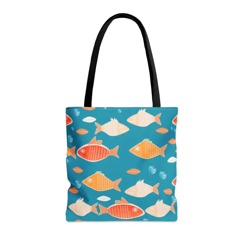 Swim in Style with Colorful Fishes Print Tote Bag