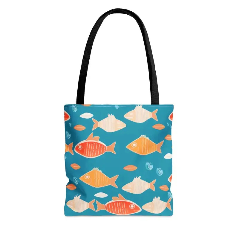 Swim in Style with Colorful Fishes Print Tote Bag