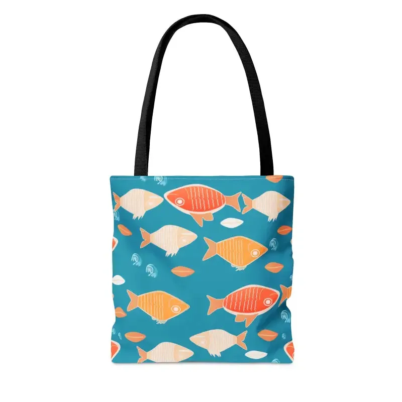 Swim in Style with Colorful Fishes Print Tote Bag