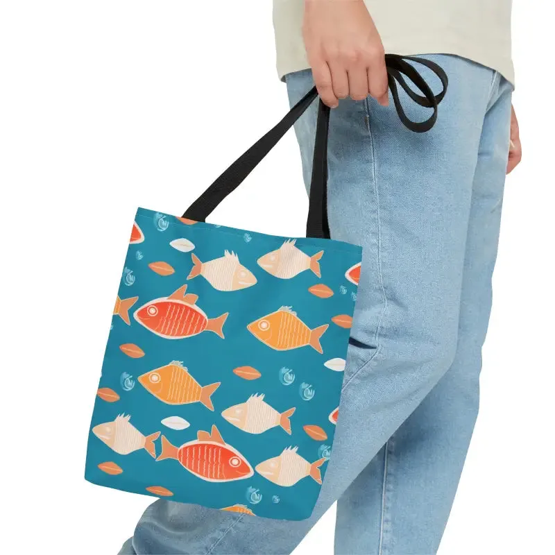 Swim in Style with Colorful Fishes Print Tote Bag
