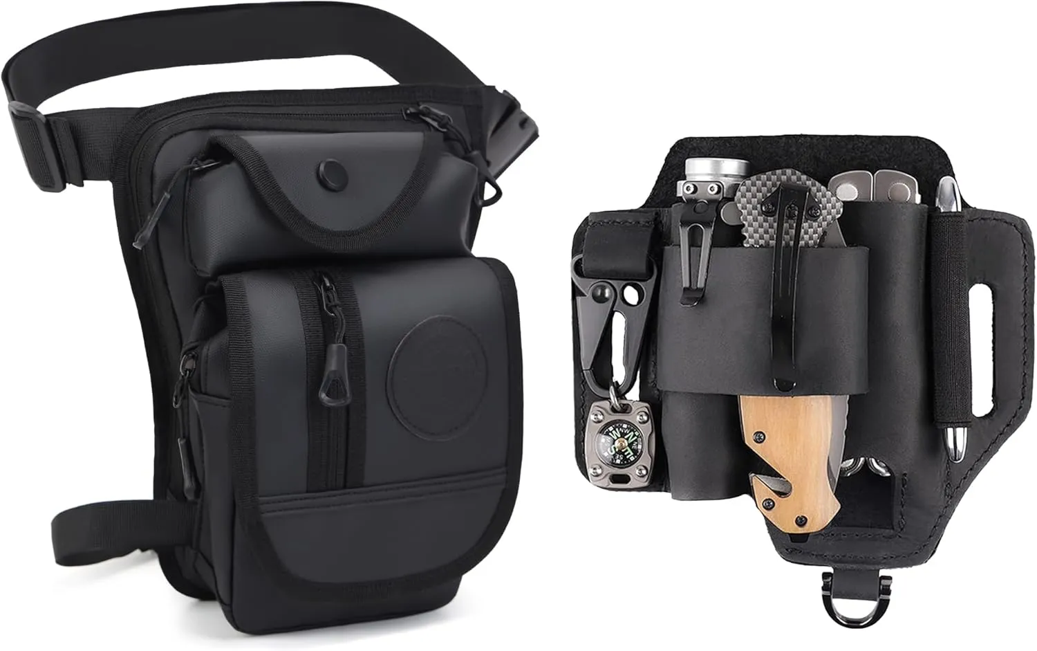 Tactical Duo: Waterproof Leg Pack   Leather EDC Organizer – Adventure-Ready Storage Meets Everyday Carry Essentials!