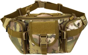 Tactical Waist Bag for Men Women Military Fanny Pack Outdoor Traveling Hiking Hunting Fishing Hip Bum Bag, Cp