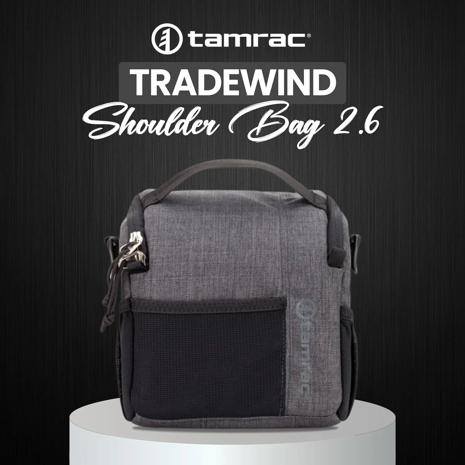 Tamrac Tradewind 2.6 Camera Bag for Photographers, Camera Case for Photography Accessories, Compact Camera Shoulder Bag for DSLR and Mirrorless Cameras, Crossbody Camera Bag for Women Men – Dark Grey
