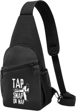 Tap Snap Nap Brazilian Jiu Jitsu Adjustable Fanny Pack Waist Bag For Travel Sports