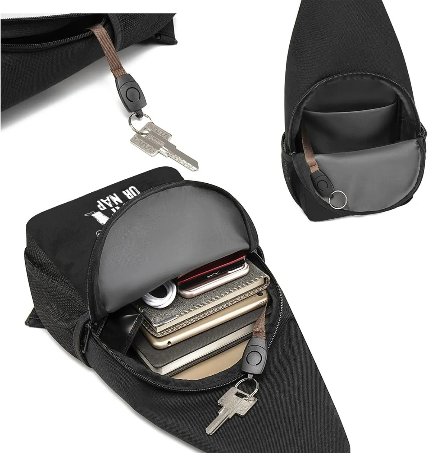 Tap Snap Nap Brazilian Jiu Jitsu Adjustable Fanny Pack Waist Bag For Travel Sports