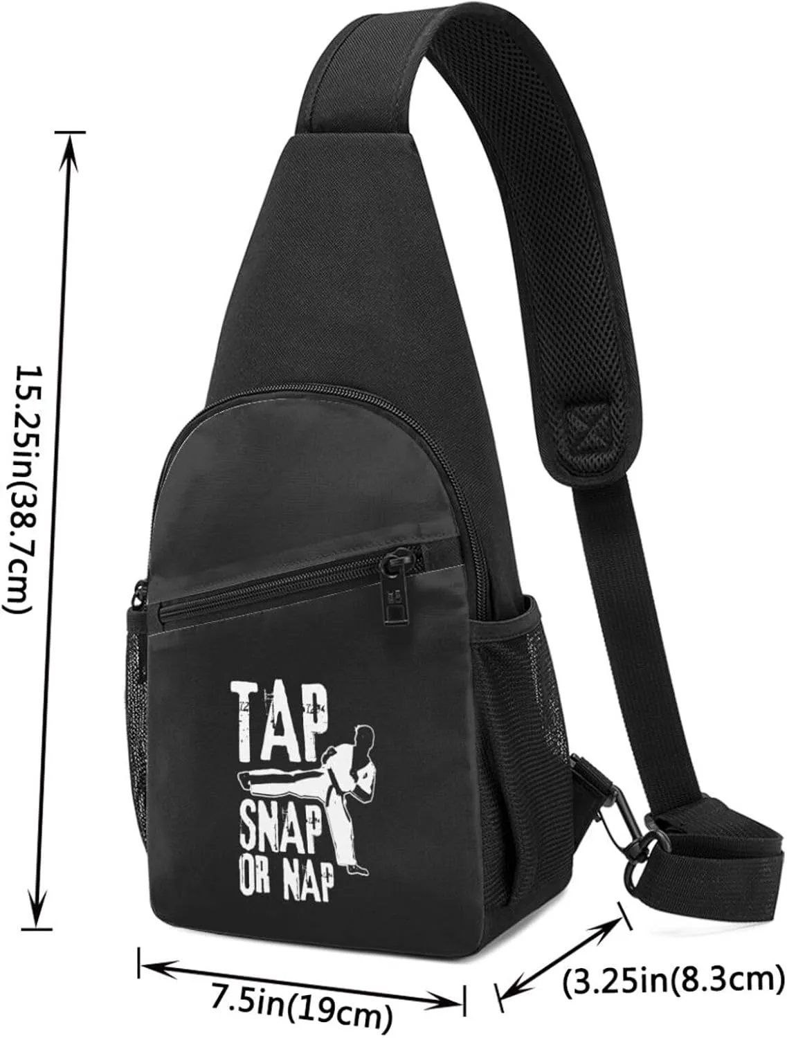 Tap Snap Nap Brazilian Jiu Jitsu Adjustable Fanny Pack Waist Bag For Travel Sports