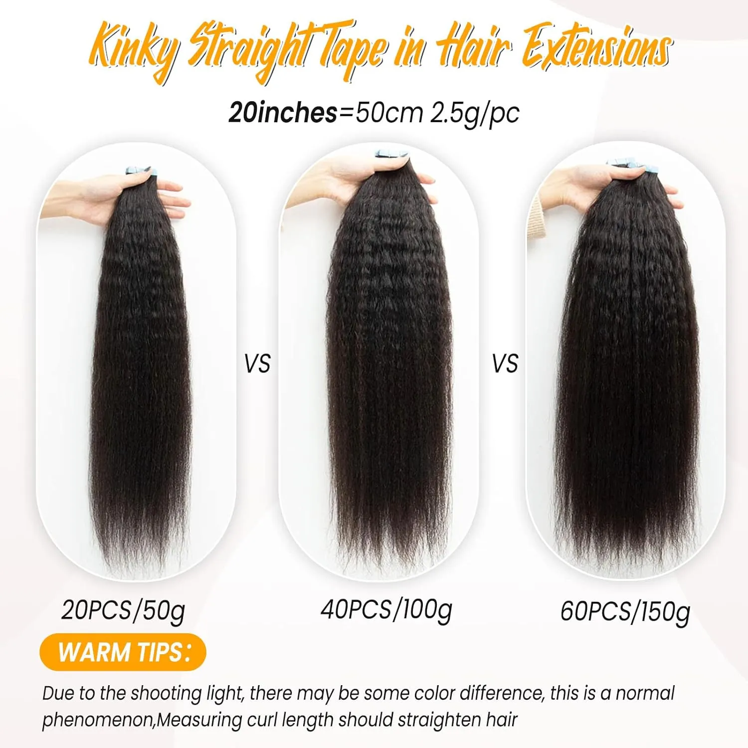 Tape ins 40 pcs Kinky Straight Tape in Hair Extensions Human Hair Natrual Black for Women 24 Inch 100G