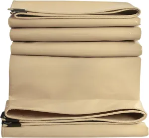 Tarpaulin 1.5x3m/2x2m/2x3m/3x6m Waterproof Heavy Duty 500g/㎡ PVC Tarp Sheet with Metal Eyelets for Garden Furniture, Hutch, Trampoline, Wood, Car, Camping or Gardening Cover(1.5x1m)