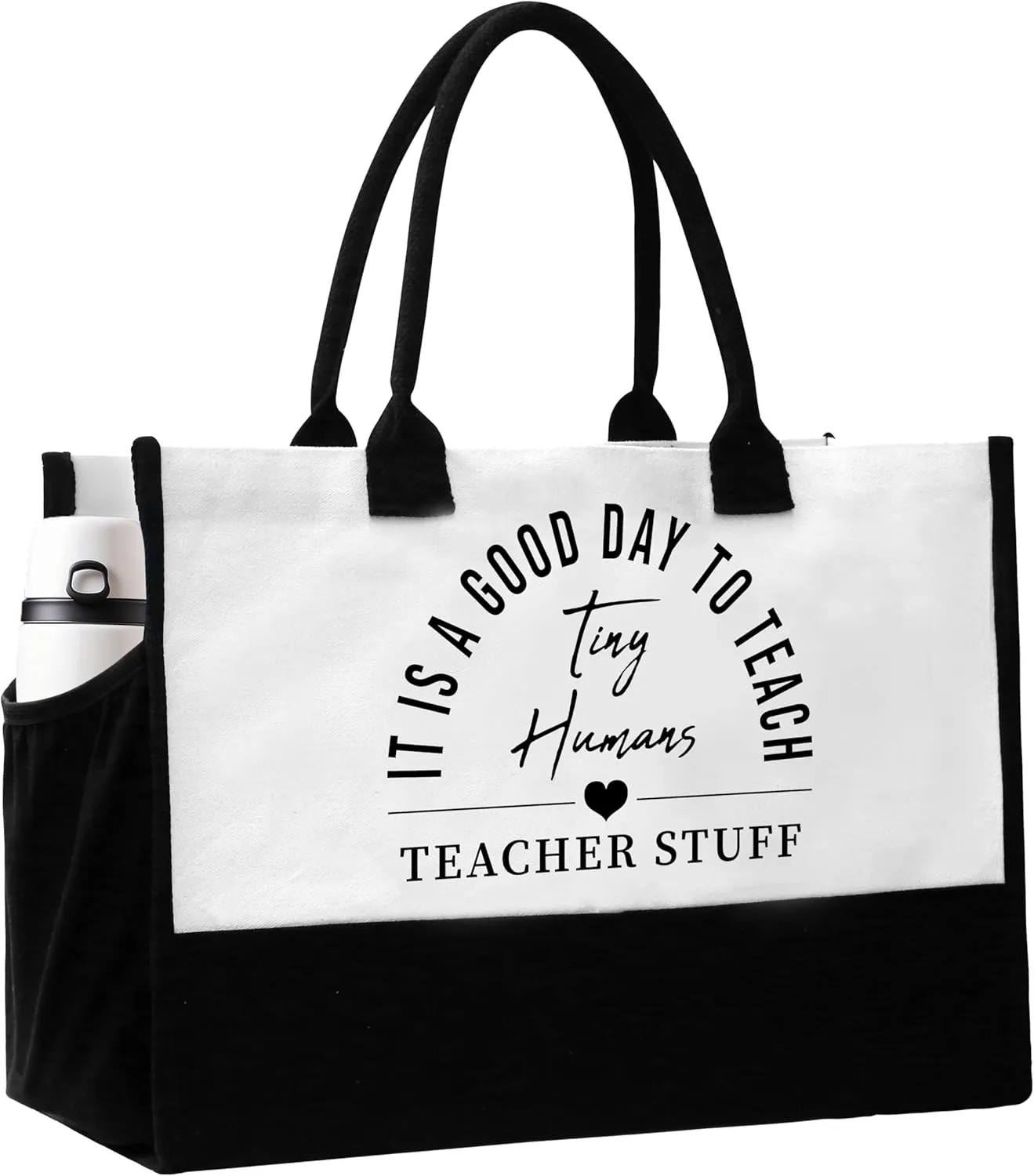 Teacher Tote Bag, Teacher's Day Appreciation Gifts for Women, Teachers Stuff Tote Bags with Pockets, Reusable Beach Bag Birthday Gift for Travel Shopping - C01