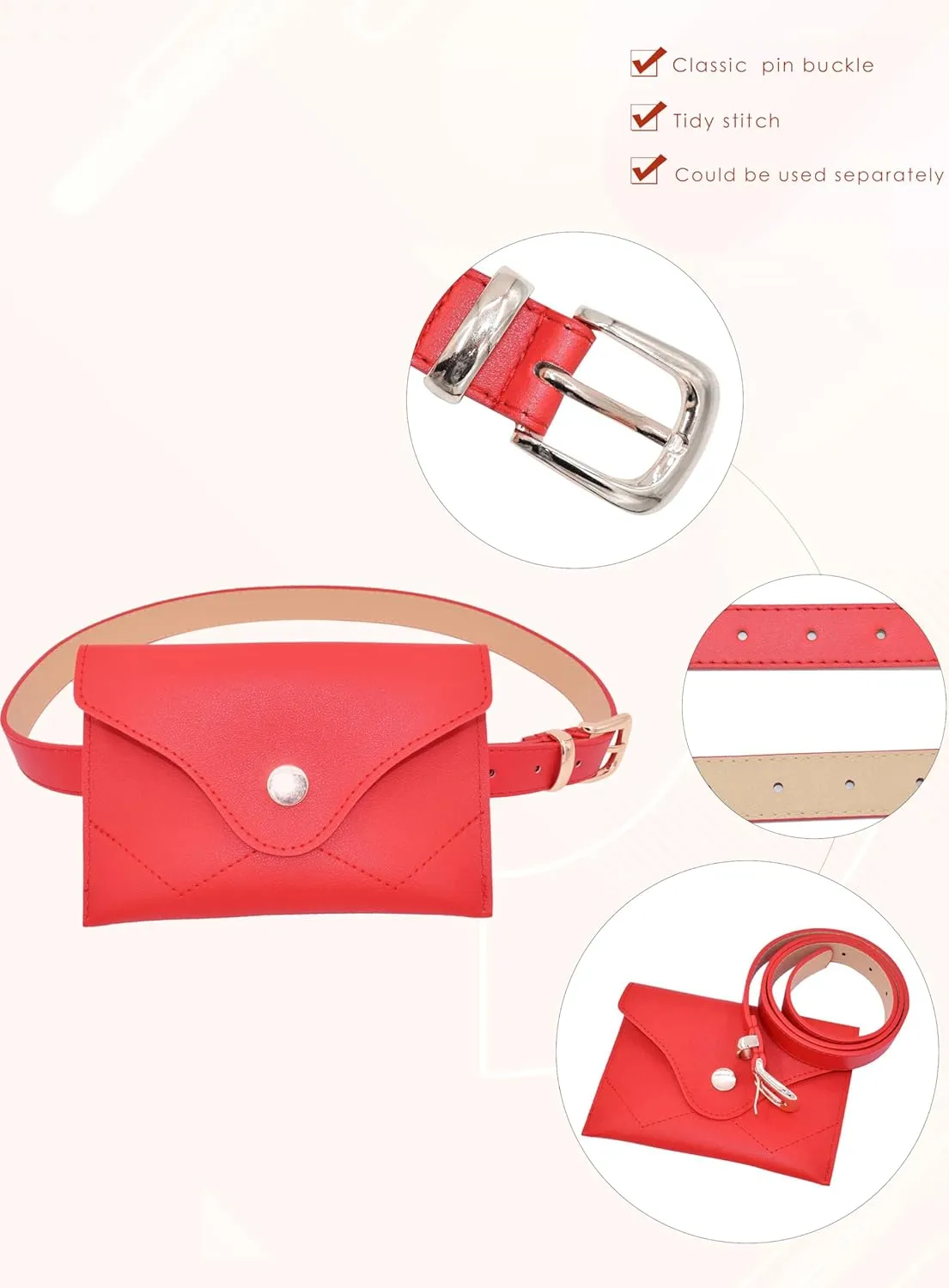 TeeYee Women Girls Removable Belt with Mini Purse Fanny pack