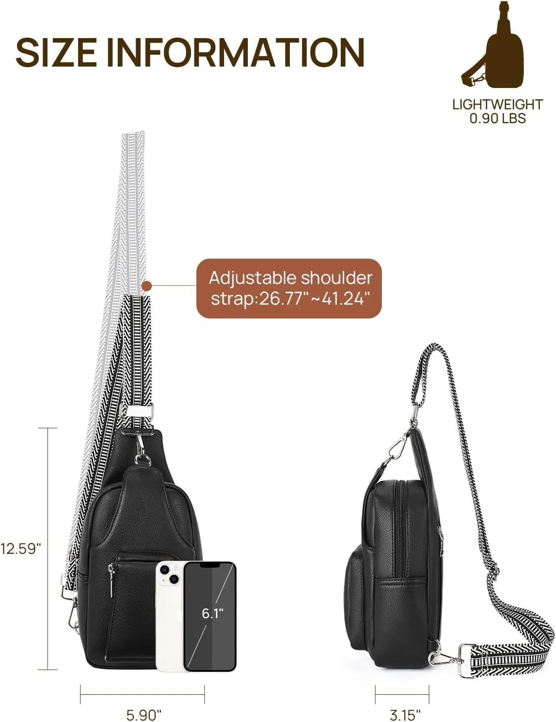 Telena Large Sling Bag Crossbody Bags for Women Fanny Packs Cross Body with Adjustable Strap