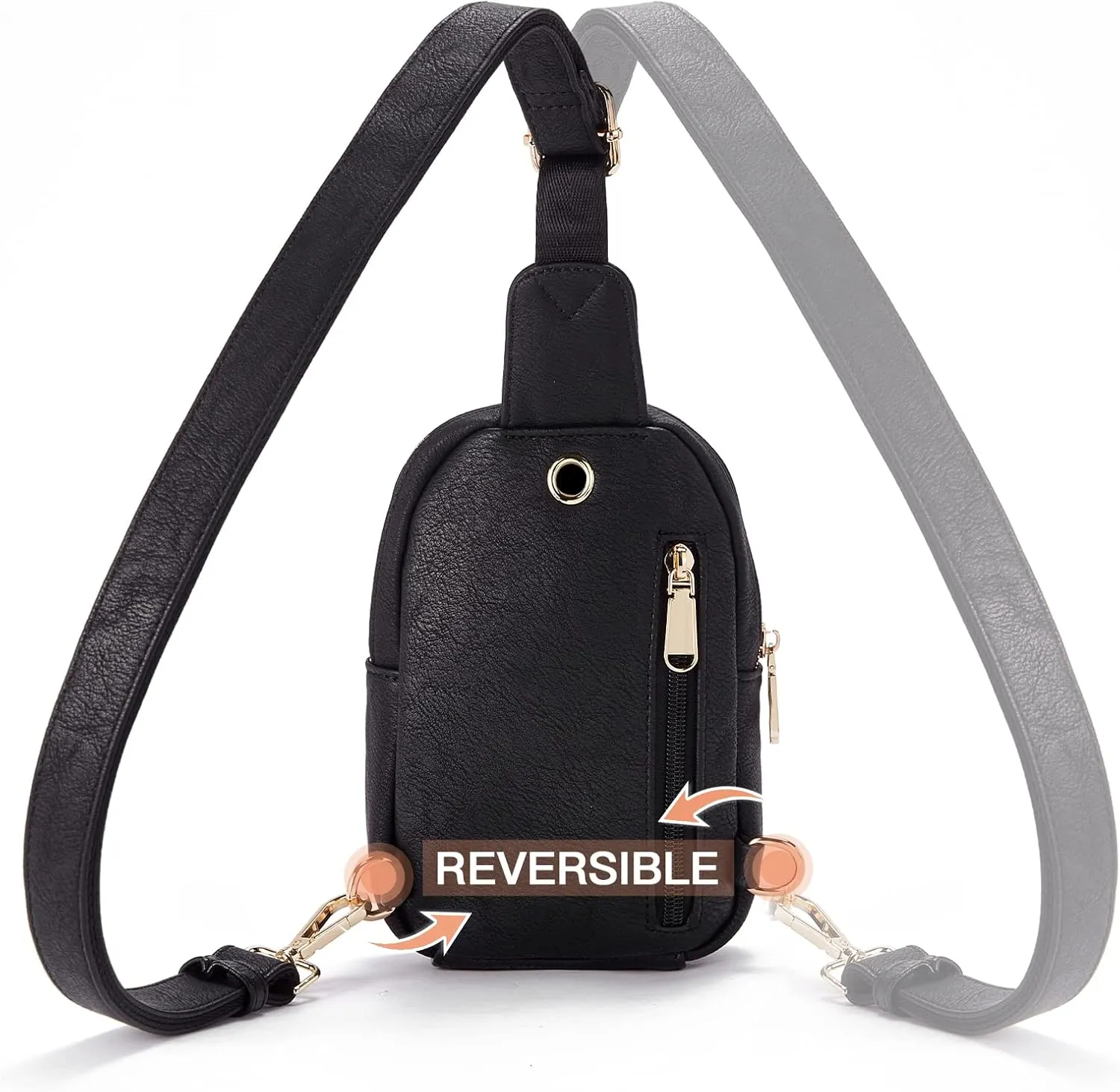 Telena Small Sling Bag for Women Leather Crossbody Fanny Packs Chest Bag for Women