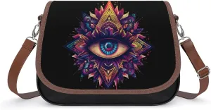 Third Eyeball Goth Eye Spiritual Women's Crossbody Bags PU Leather Shoulder Bag Handbag Purse Messenger Bag with Shoulder Strap