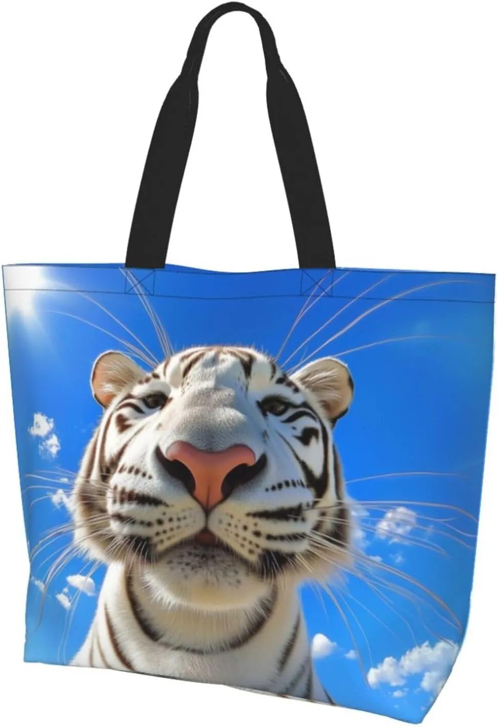 tigar tie dye print Reusable Shoulder Bags Large Casual Tote Bag Shopping Grocery grocery bag