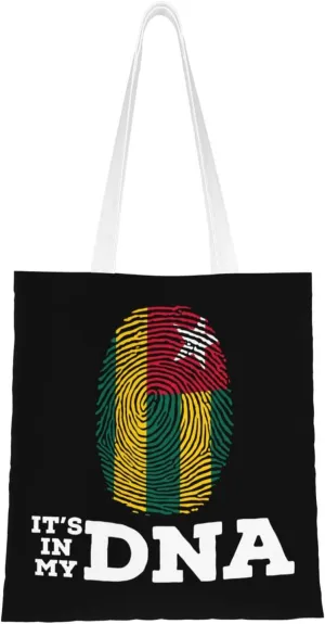 Togo It's in My DNA Tote Bag for Women Canvas Shopping Bags Reusable Large Capacity Casual Shoulder Handbags Grocery Bags DIY Gift Bags