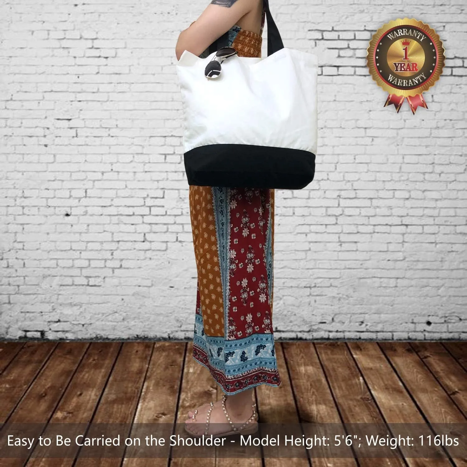TOPDesign 12-Pack Super Strong Large 12oz Cotton Canvas Tote Bags, Reusable Grocery Shopping Cloth Bags, Fashionable Two-Tone Totes for Crafts, DIY Your Creative Designs