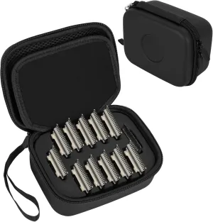 TORIBIO Hair Clipper Blade Storage Case for Barbers and Stylists, Holds 12 Metal Guards for Andis, Oster, Wahl, Babyliss Detachable Clippers, Case Only