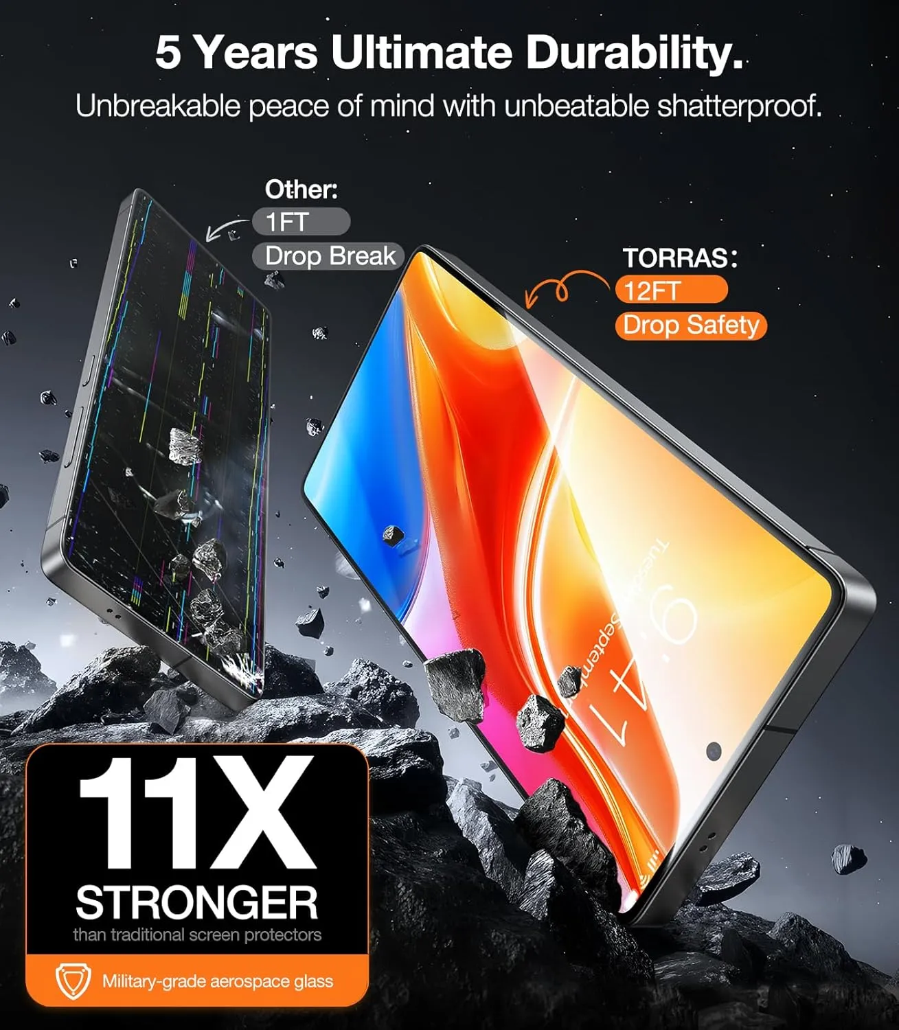 TORRAS for Samsung Galaxy S25 Ultra Privacy Screen Protector [Military-Grade 9H  Aerospace Tempered Glass] [One-Pull Installation] Anti Spy Screen Protector Samsung Galaxy S25 Ultra 6.9″ (2 Pack)