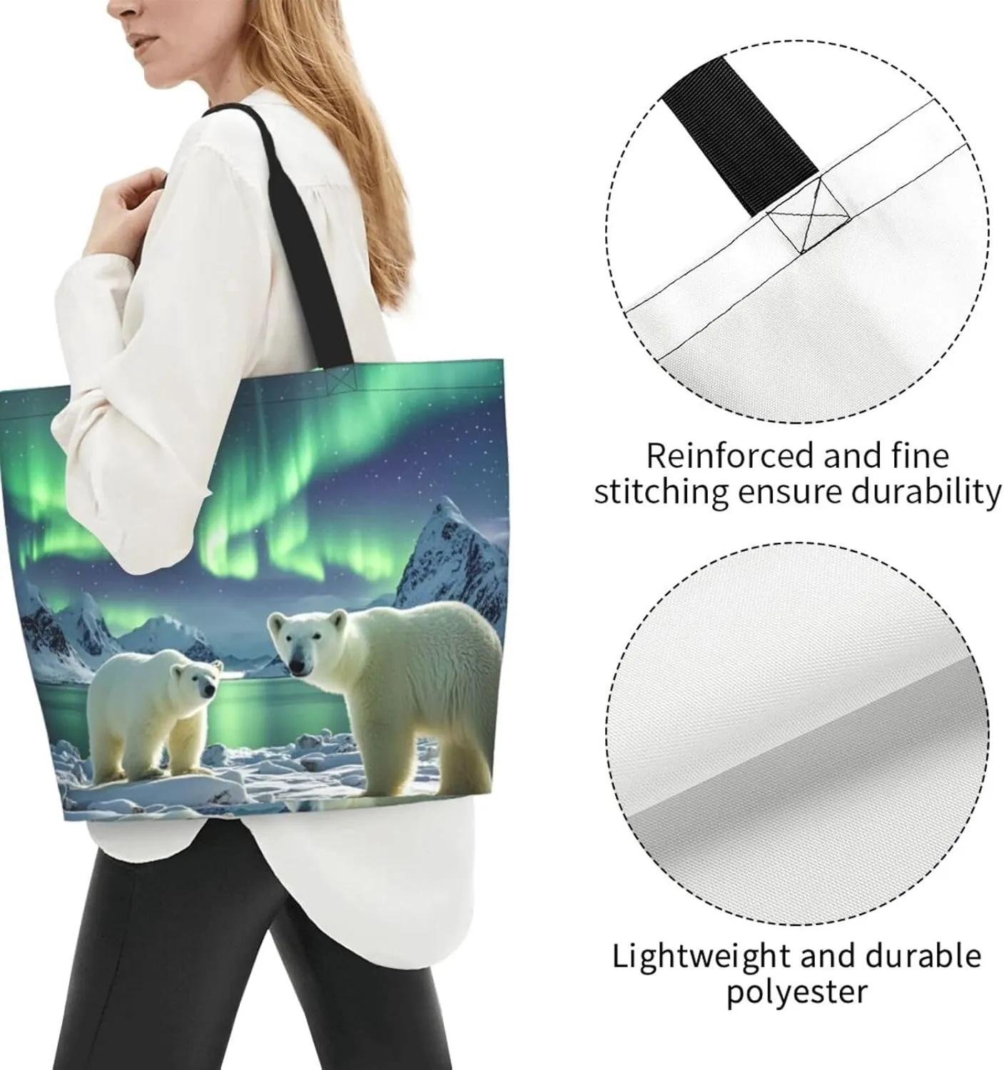 Tote Bag for Women Sea Otters Grocery Bag Foldable Shopping Bags Reusable Large Tote Bag