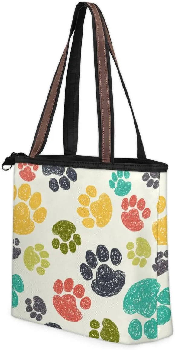 Tote Bag for Women with Zipper Large Capacity Top Handle Casual Shoulder Bag Handbag Reusable Shopping