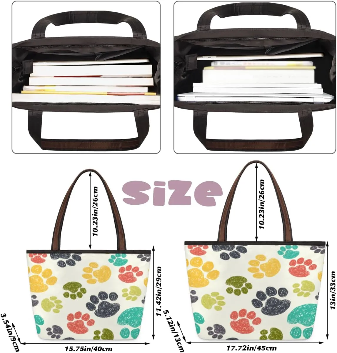 Tote Bag for Women with Zipper Large Capacity Top Handle Casual Shoulder Bag Handbag Reusable Shopping