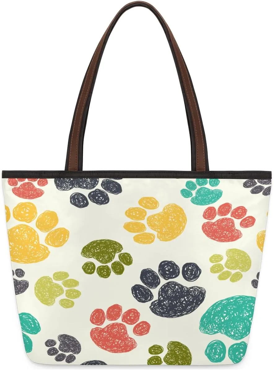 Tote Bag for Women with Zipper Large Capacity Top Handle Casual Shoulder Bag Handbag Reusable Shopping