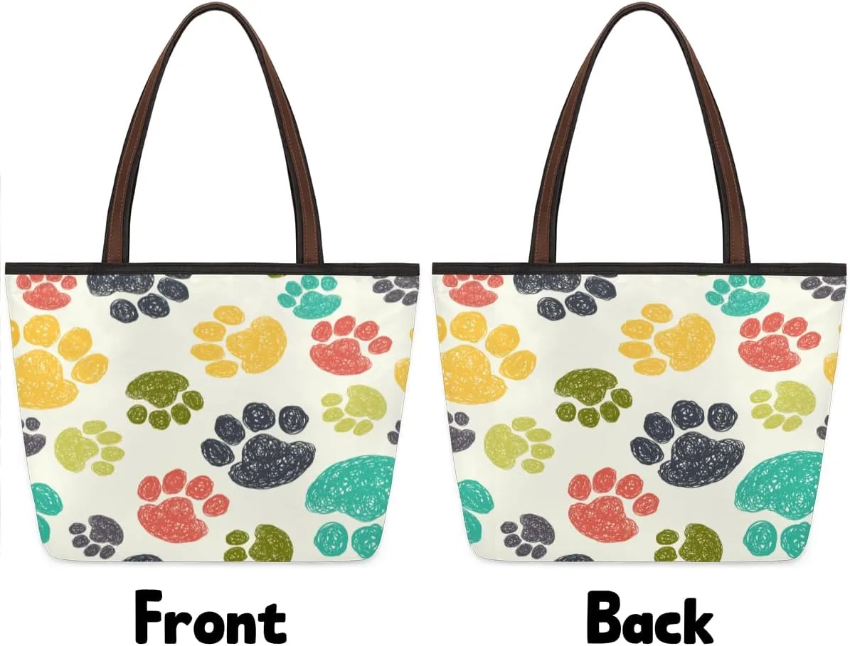 Tote Bag for Women with Zipper Large Capacity Top Handle Casual Shoulder Bag Handbag Reusable Shopping