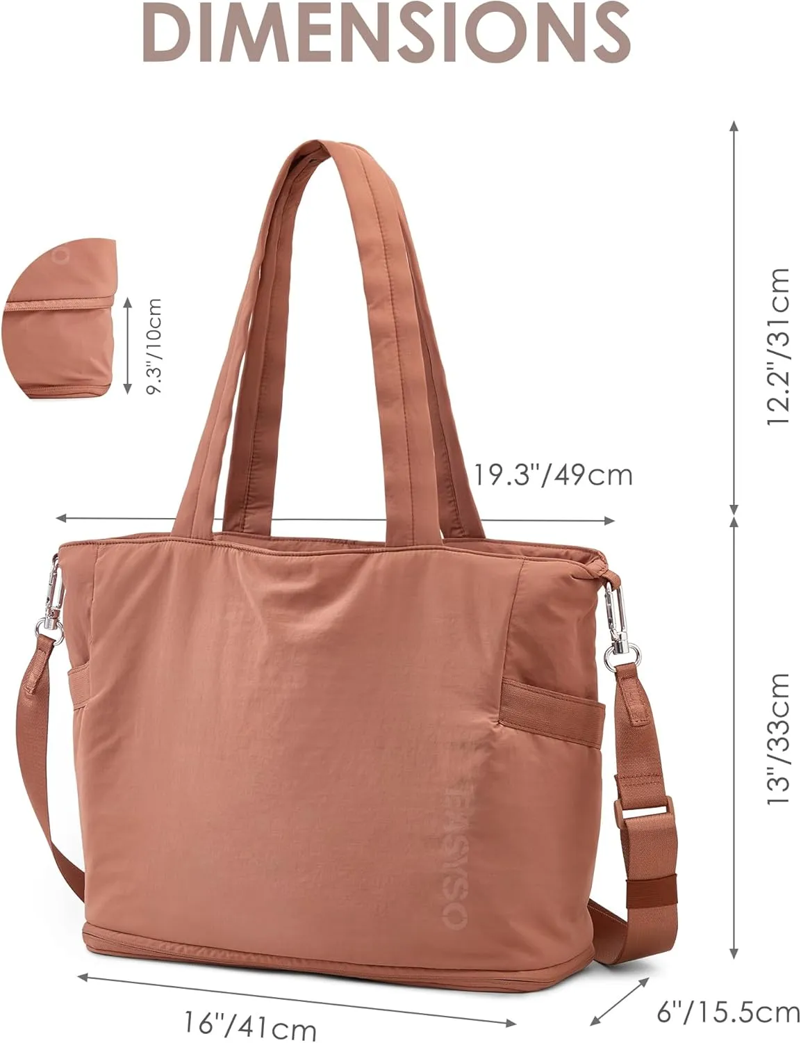 Tote Bag for Women,Puffer Work Bags with Zipper Compartments, Expandable Handbag for Travel Work Sport