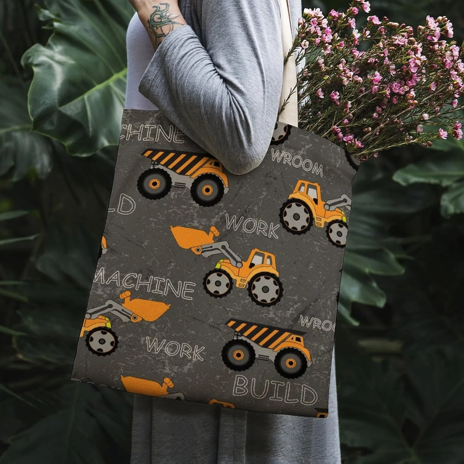 Tote Grocery Bag Reusable Canvas Bag, Aesthetic Shoulder Bag Lightweight Grocery Shopping Bags Beach Bag
