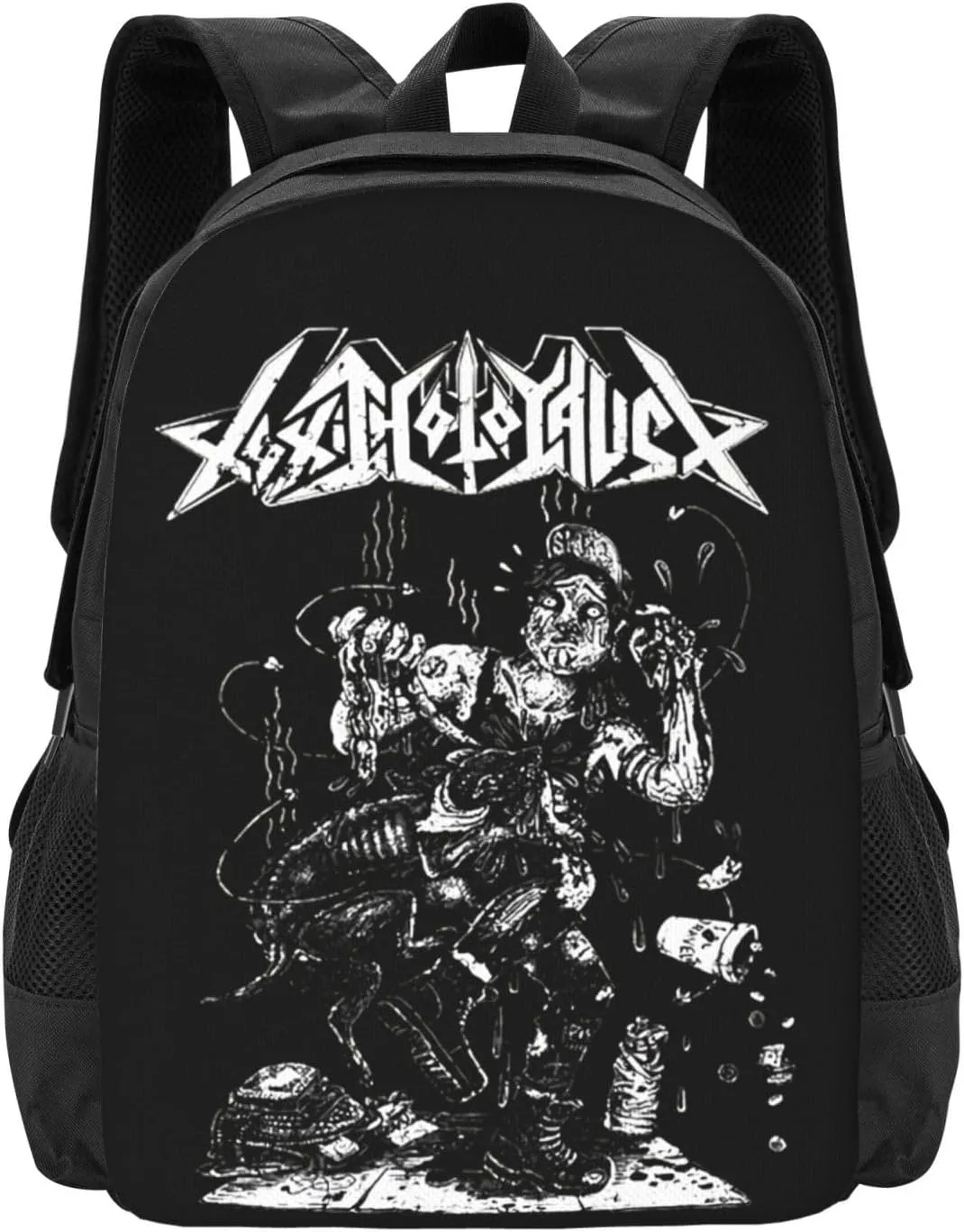 Toxic Musics Holocaust Backpack Large Capacity Leisure Travel Backpack Book Bag Outgoing Daypack 12.5x5.5x16.5 inch