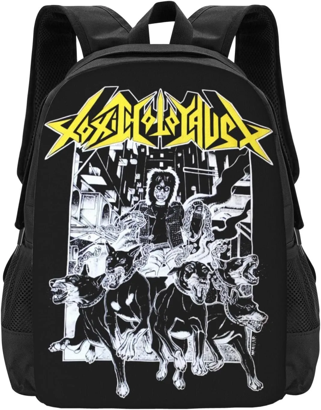 Toxic Musics Holocaust Backpack Large Capacity Leisure Travel Backpack Book Bag Outgoing Daypack 12.5x5.5x16.5 inch