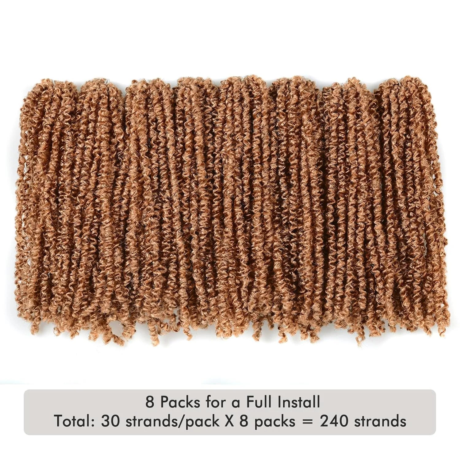 ToyoTress Micro Kinky Twist Crochet Hair - 10 Inch 8 Packs (240 Strands) Blonde Mini Spring Passion Twist Crochet Braids Synthetic Braiding Hair Extensions (10 Inch, 27#-8P)
