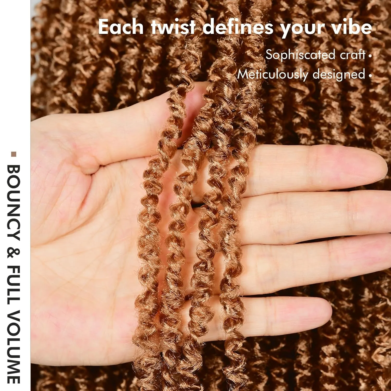 ToyoTress Micro Kinky Twist Crochet Hair - 10 Inch 8 Packs (240 Strands) Blonde Mini Spring Passion Twist Crochet Braids Synthetic Braiding Hair Extensions (10 Inch, 27#-8P)