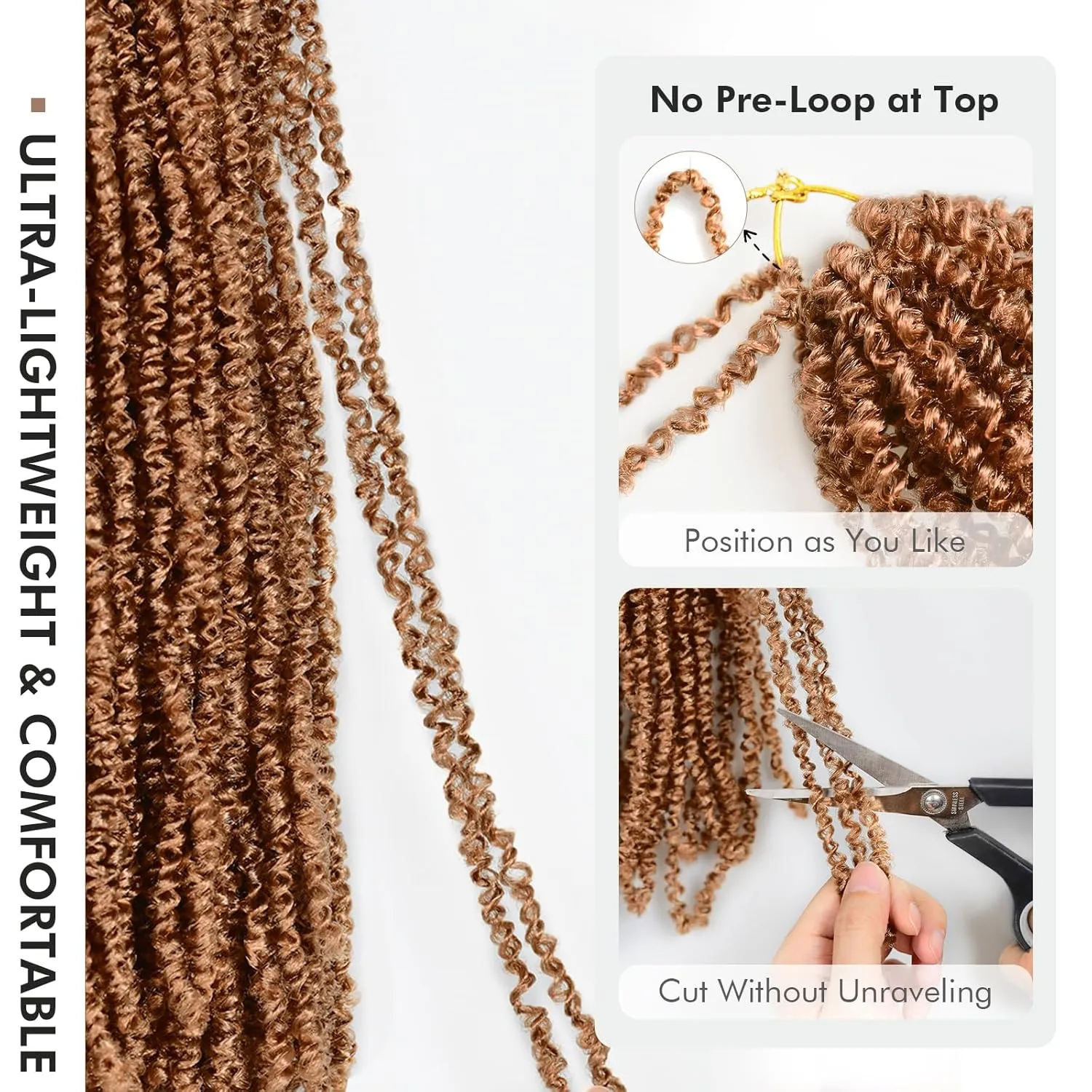 ToyoTress Micro Kinky Twist Crochet Hair - 10 Inch 8 Packs (240 Strands) Blonde Mini Spring Passion Twist Crochet Braids Synthetic Braiding Hair Extensions (10 Inch, 27#-8P)