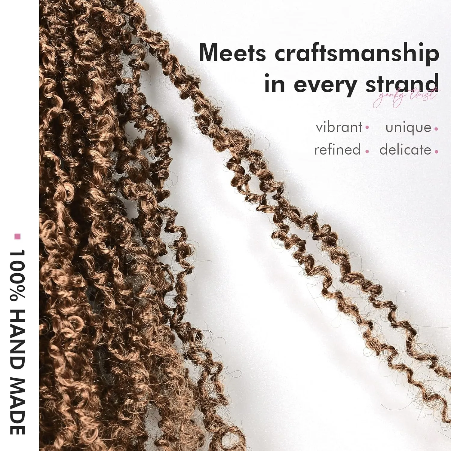 Toyotress Yanky Twist Crochet Hair - 14 Inch 8 Packs (30 Strands/Pcs) Fluffy Spring Mini Twist Passion Twist, Brown Highlight 3 Tones Pre-Looped Crochet Braids Braiding Hair (14 Inch, F4/30/27-8P)