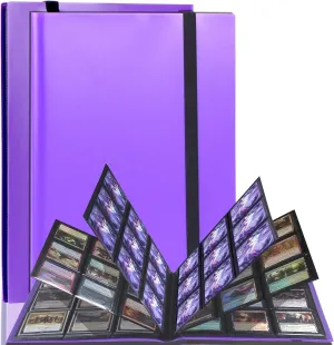 Trading Card Binder 360 Pockets - Side Loading Waterproof Card Album for MTG, TCG, Sports Cards -9-Pocket Durable Pages with Sleeves - Collector Gift (Purple)