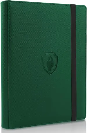 Trading Card Binder 9 Pocket, Fabmaker PU Cover Card Collection Binder for 360 Cards, Premium Card Book, Sturdy Card Holder Folders, Card Album for YuGiOh, MTG, TCG, Game & Sports Cards, Dark Green