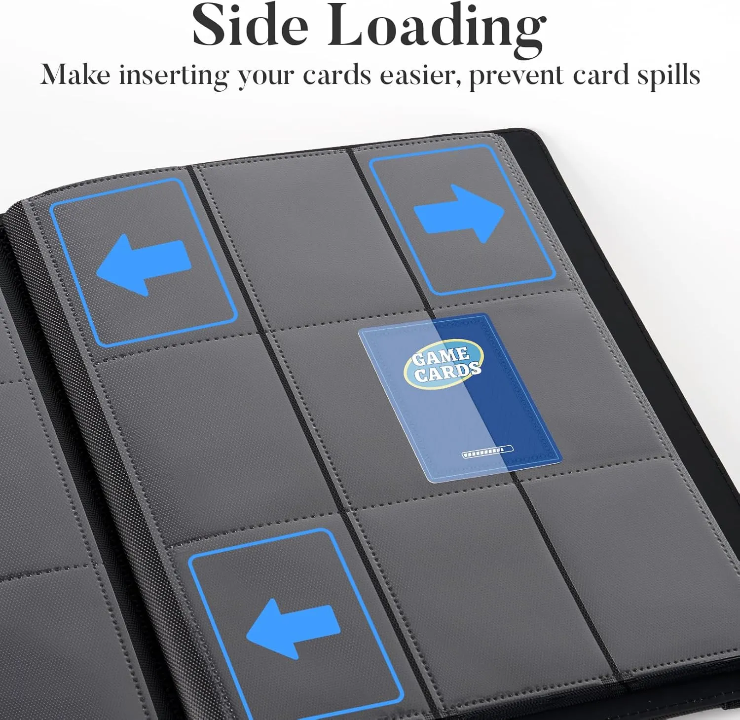 Trading Card Binder 9 Pocket, Fabmaker PU Cover Card Collection Binder for 360 Cards, Premium Card Book, Sturdy Card Holder Folders, Card Album for YuGiOh, MTG, TCG, Game Cards & Sports Cards, Black