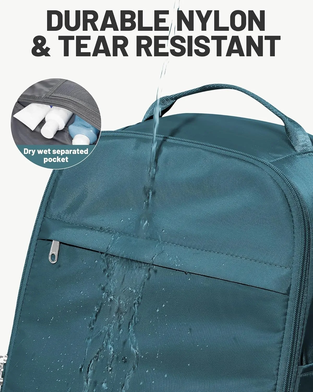 Travel Backpack for Women Men,Personal Item Backpack, Vacuum Storage Bags with Hand Pump,Airline Approved Backpack Hiking Business,20L,Peacock Blue