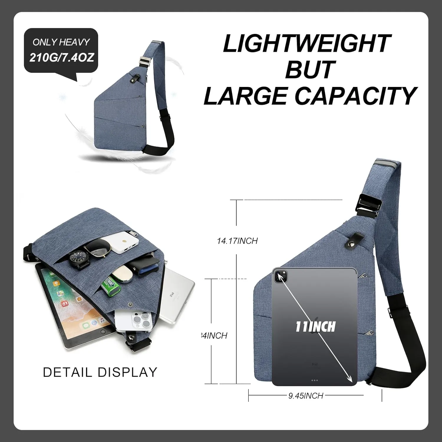 Travel Crossbody Bags for Women Sling Shoulder Hiking Workout Sports Bag Anti-Theft Fanny Packs Chest Bag for Men