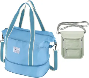 Travel Duffel Bag & Neck Wallet Bundle
