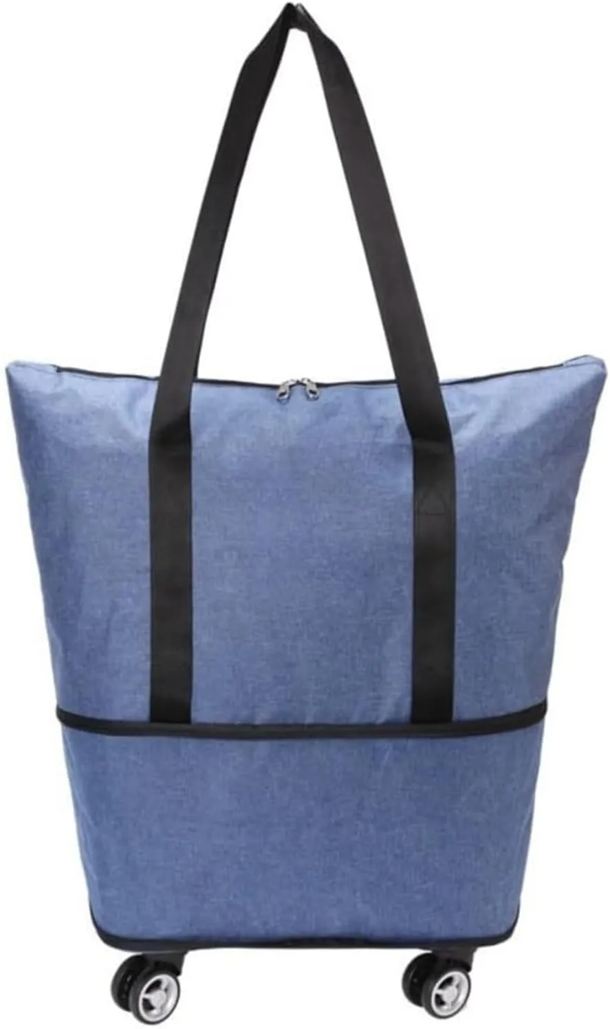 Travel Duffel Bag With Rolling Wheels ， Foldable Travel Bag Expandable Rolling Duffle Bag For Women And Men Travel Tote Duffel Bag Suit Weekend(Blue)
